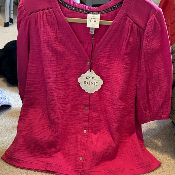 Knox Rose Vibrant Pink Blouse - Picture 3 of 5